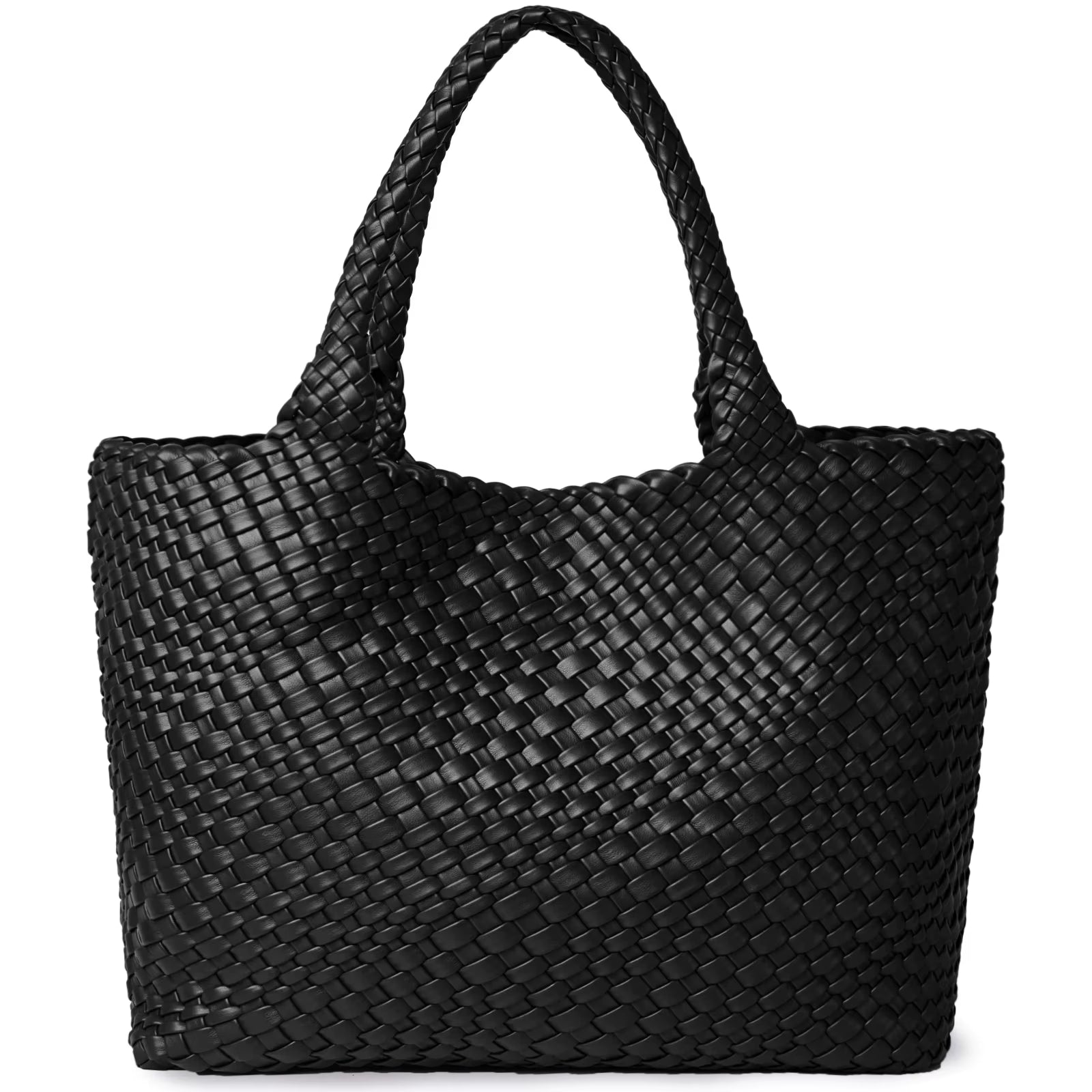 Woven Tote Bag Womens Purse Vegan Leather Shoulder Handbags - Fashion Summer Beach Tote Bags - Large Travel Totes