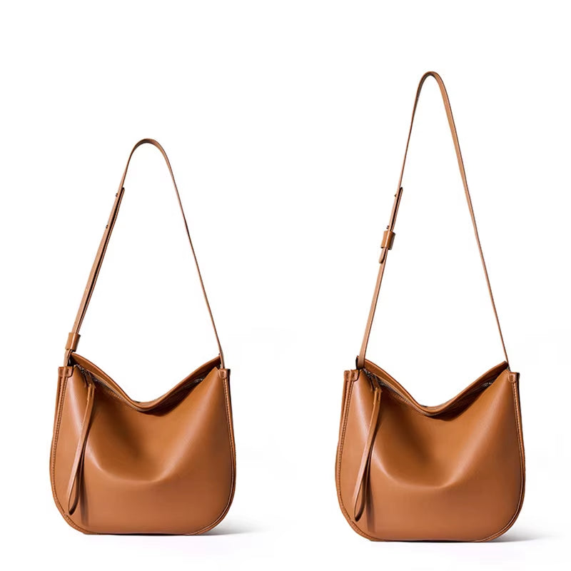 Genuine Leather Women Tote Bag 2025 New Large Capacity Women'S Shoulder Bag Luxury Designer Cowhide Crossbody Bags 2522